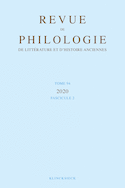 Revue de philologie, de littérature et d'histoire anciennes, v. 94-2